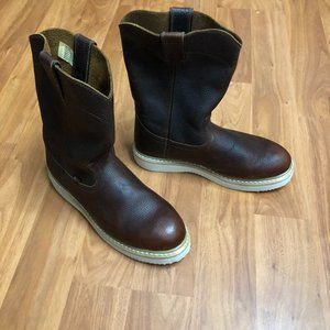 JUSTIN MEN'S PREMIUM WEDGE WORK BOOTS, SIZE 9M